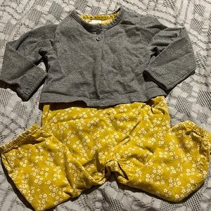 Baby girl Carter’s 12 months romper & cardigan